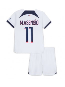 Billige Paris Saint-Germain Marco Asensio #11 Bortedraktsett Barn 2023-24 Kortermet (+ Korte bukser)